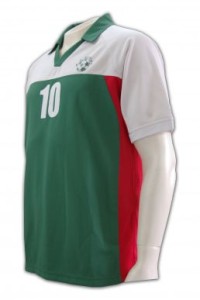 W046 來樣訂做排球衫 印波衫號碼熨字 運動衫批發 波衫專門店    綠色   撞色白色、紅色